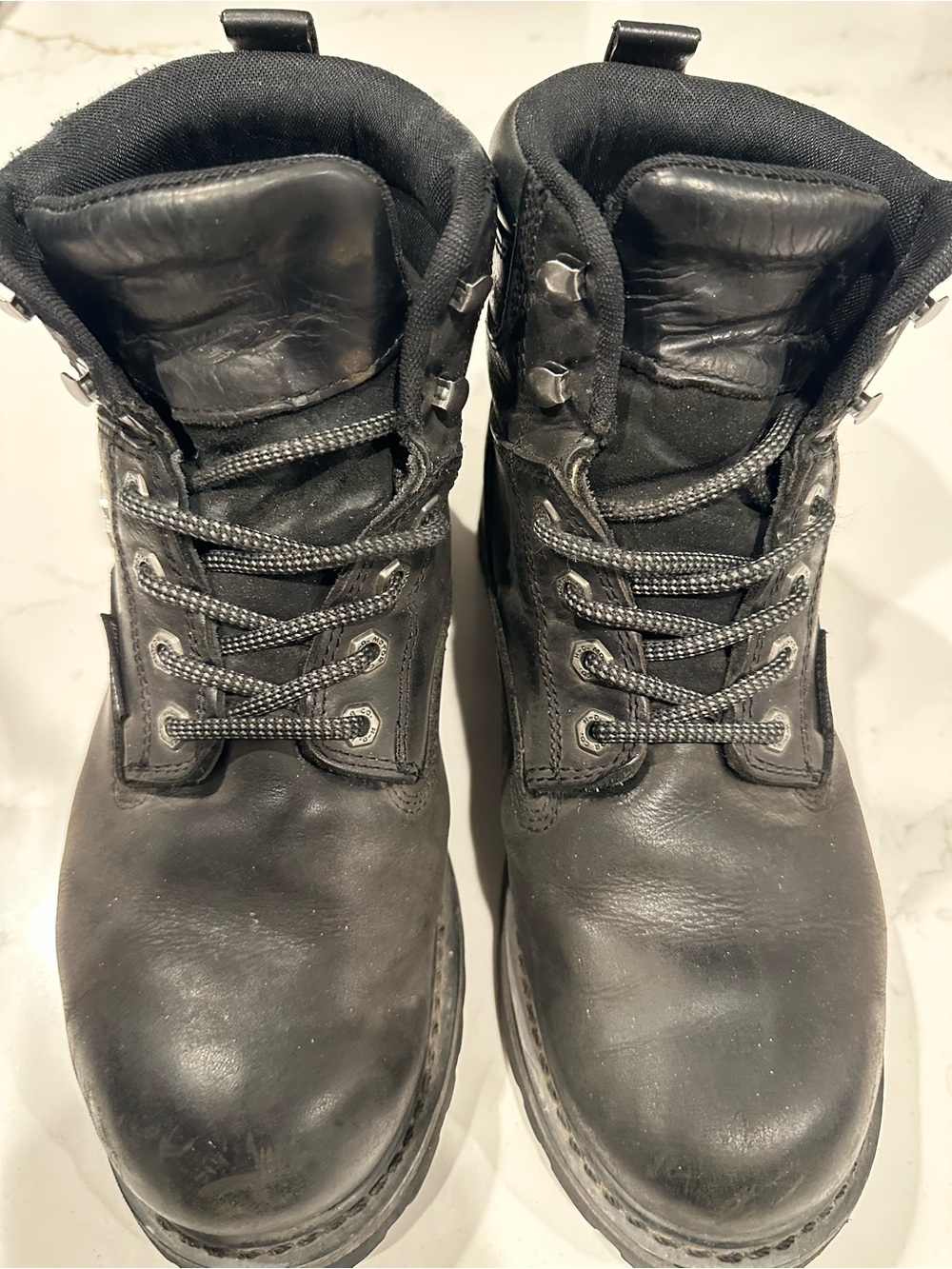 Harley-Davidson X Wolverine Black Men's Leather Lace-Up Work Boots.  Size 9.5